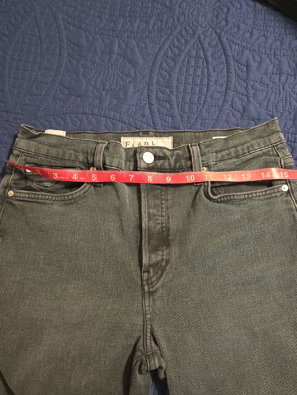 Frank & Eileen Womens Slim Straight Jeans in Charcoal Gray - Picture 6 of 8